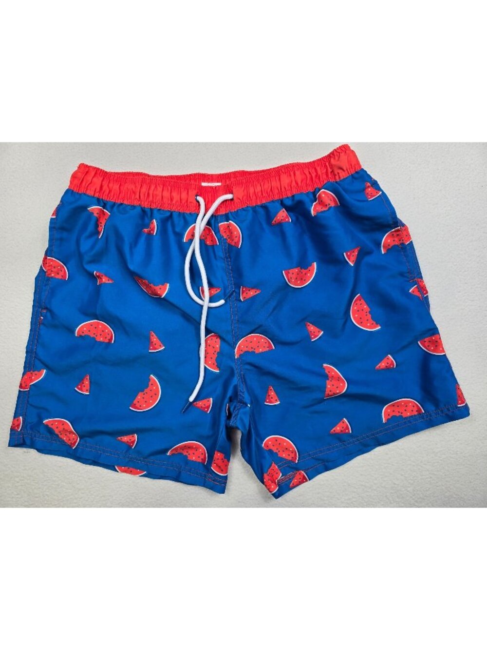 Celebrate Patriotic Mens Large Swim Trunks Watermelon Print